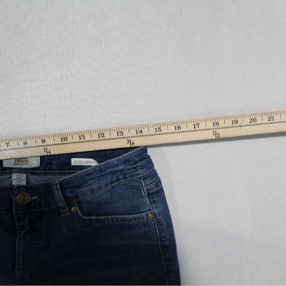 Vintage America Women Blue Short Boho Bermuda Casual Size 4/27 - Picture 4 of 9